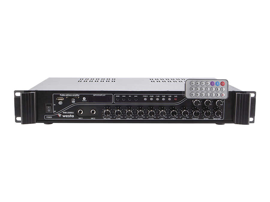 WESTA WM-2080U 200W 3 Bölgeli 100V Trafolu USB Bluetooth Mikser Amfi