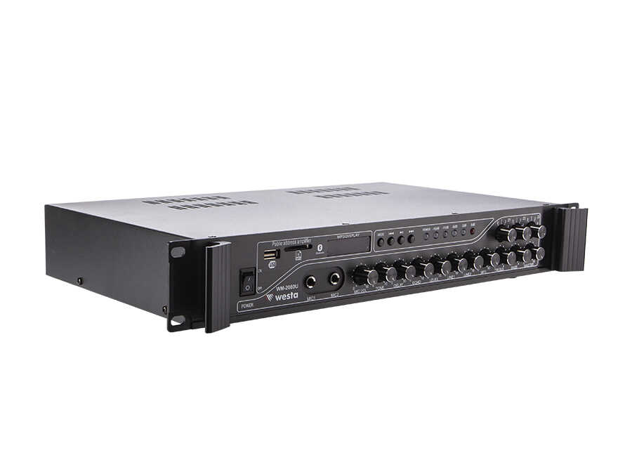 WESTA WM-2080U 200W 3 Bölgeli 100V Trafolu USB Bluetooth Mikser Amfi