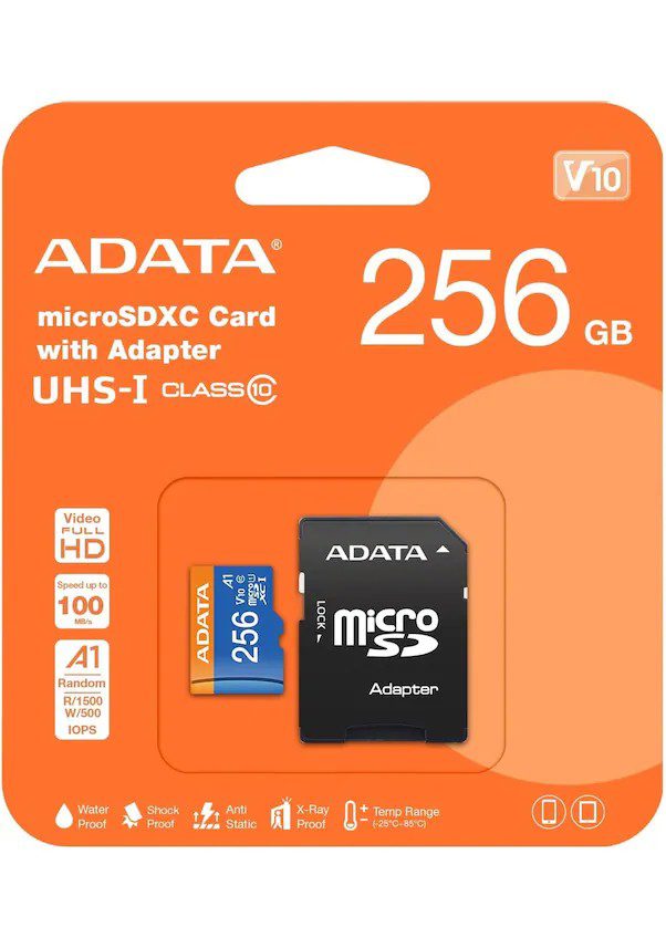 256GB Adata Premier Micro Kart SDHC U1/C10 AUSDX256GUICL10A1-RA1