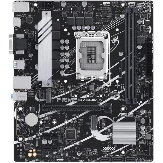 ASUS INTEL PRIME B760M-K D5 DDR5 8000(OC) VGA HDMI 2.5Gbit LAN M.2 16x 1700P (12-13. Nesil)