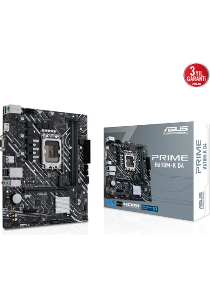 ASUS PRIME H610M-K D4 ARGB DDR4 3200 HDMI GLAN M.2 1700P (12-13-14. Nesil)