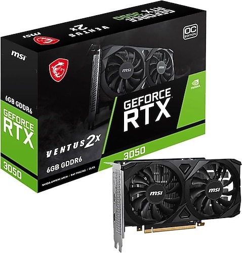 MSI GEFORCE 6GB RTX3050 VENTUS GDDR6 96 BIT 2X E 6G OC 2xHDMI DP 16X (PCIe 4.0)