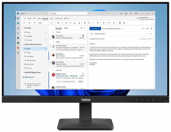 LENOVO 23.8 THINKVISION S24-4E 64B5KAT1TK WLED 4Ms 100Hz VGA+HDMI FHD MONİTÖR