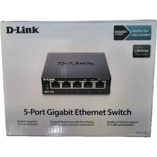 D-LINK DGS-105/E 5 Port 10/100/1000 Gigabit Switch Metal Kasa